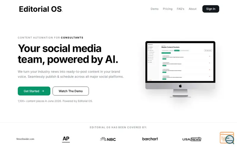 Screenshot of Editorial OS