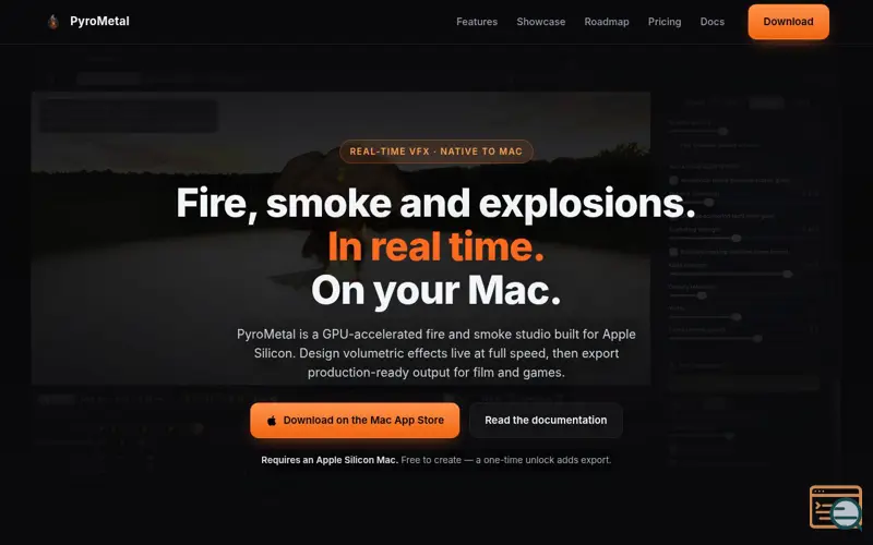 Screenshot of PyroMetal — Pyro simulation, on Metal
