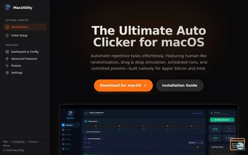 Screenshot of MacUtility