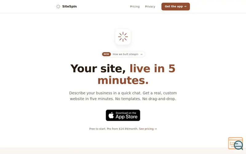 Screenshot of Sitespin