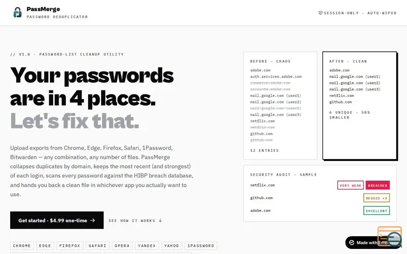 Screenshot of PassMerge