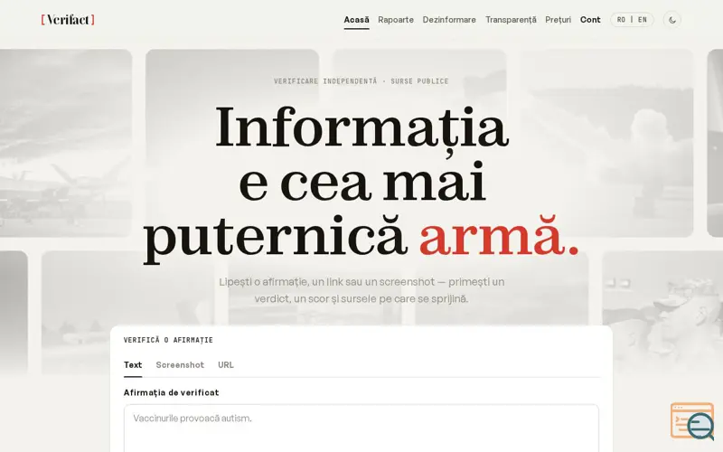 Screenshot of Verifact