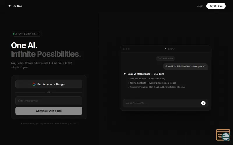 Screenshot of Xi-One AI