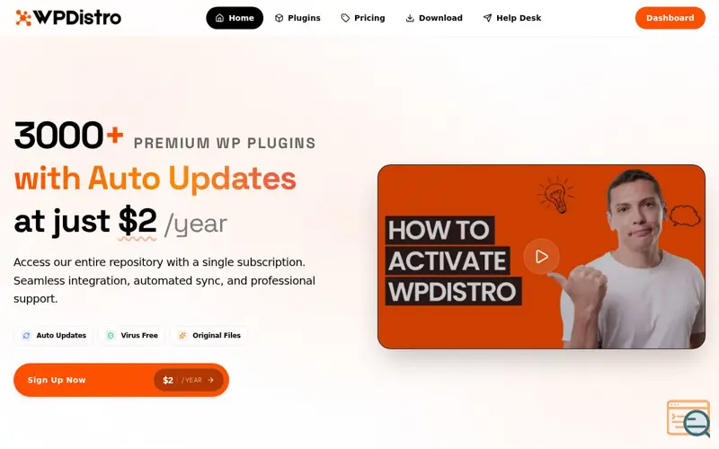 Screenshot of WPDistro