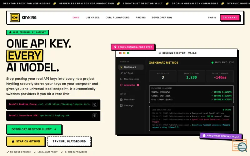 Screenshot of KeyKing Ecosystem