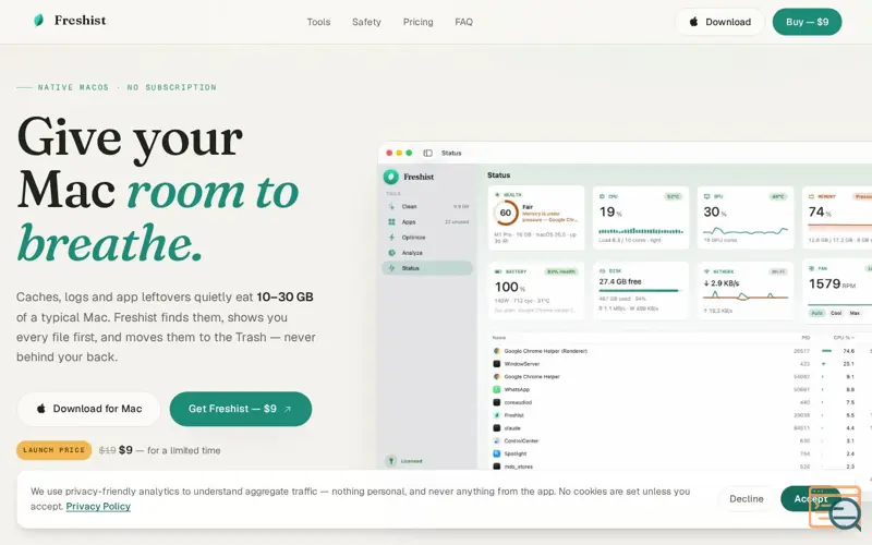 Screenshot of Freshist