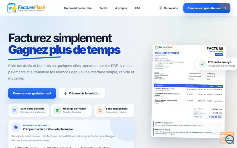 Screenshot of FactureFlash