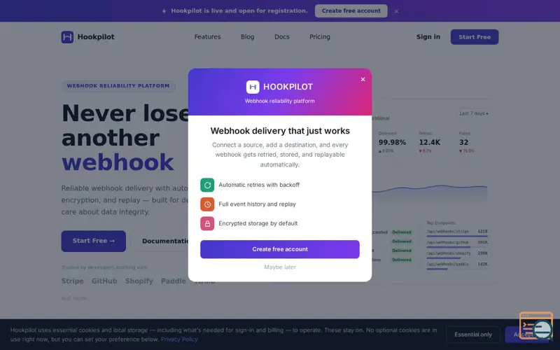 Screenshot of HookPilot
