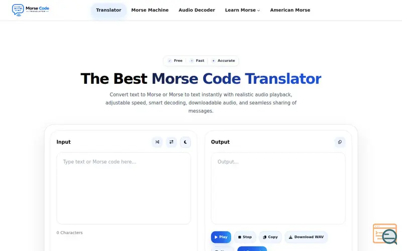 Screenshot of Morse Code Translator