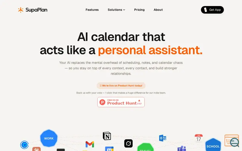 Screenshot of SupaPlan — Your AI Personal Assistant