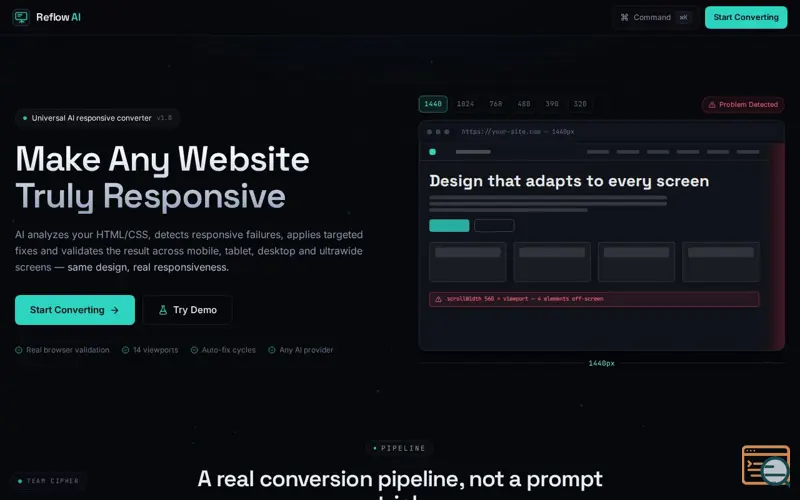 Screenshot of ReflowAi