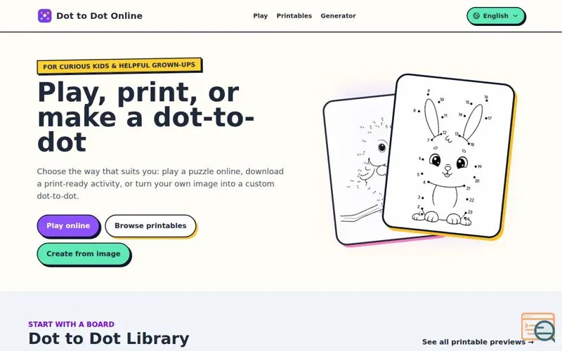 Screenshot of Dot to Dot Online