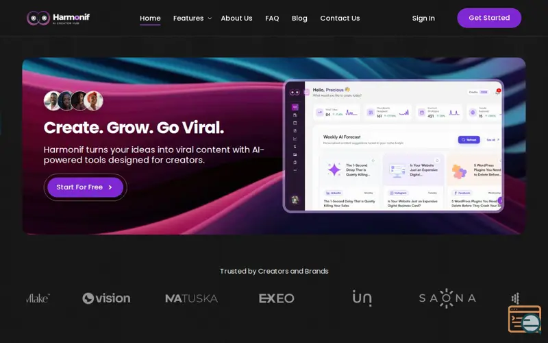 Screenshot of Harmonif