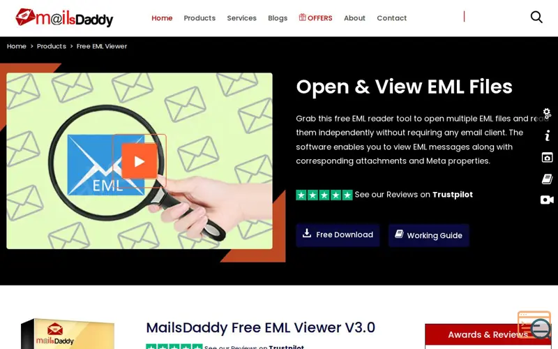 Screenshot of Free EML Viewer Tool