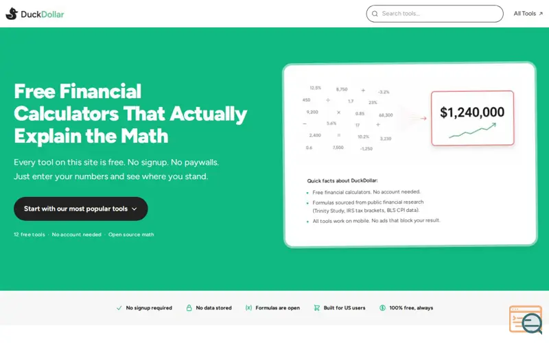 Screenshot of DuckDollar