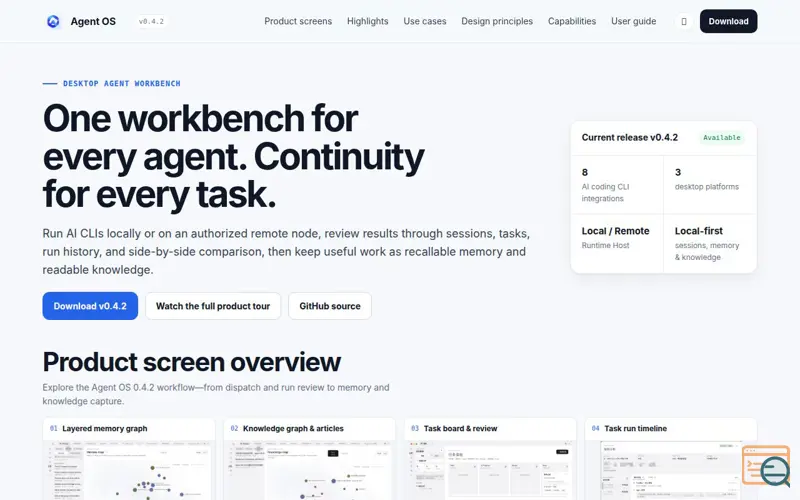 Screenshot of Agent OS by AIUtil