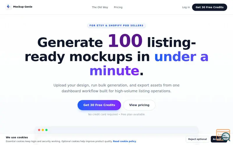 Screenshot of Mockup Genie