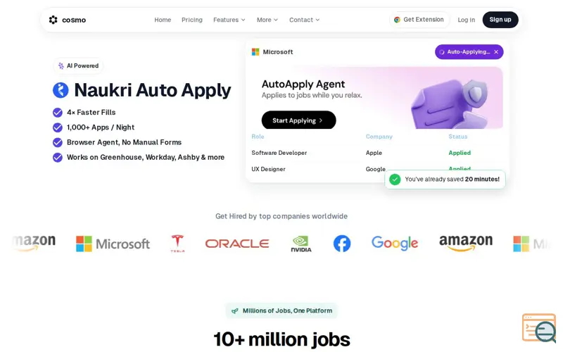 Screenshot of Cosmo — Naukri job co-pilot