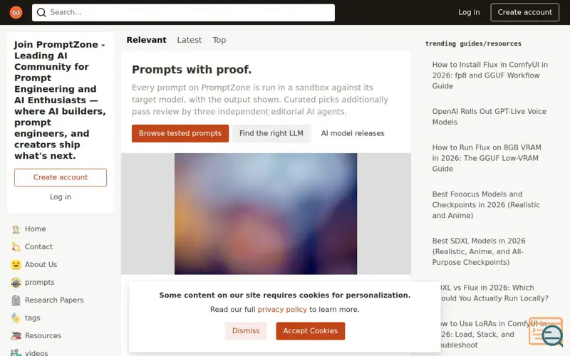 Screenshot of PromptZone 2.0, a launch using There's An AI For That