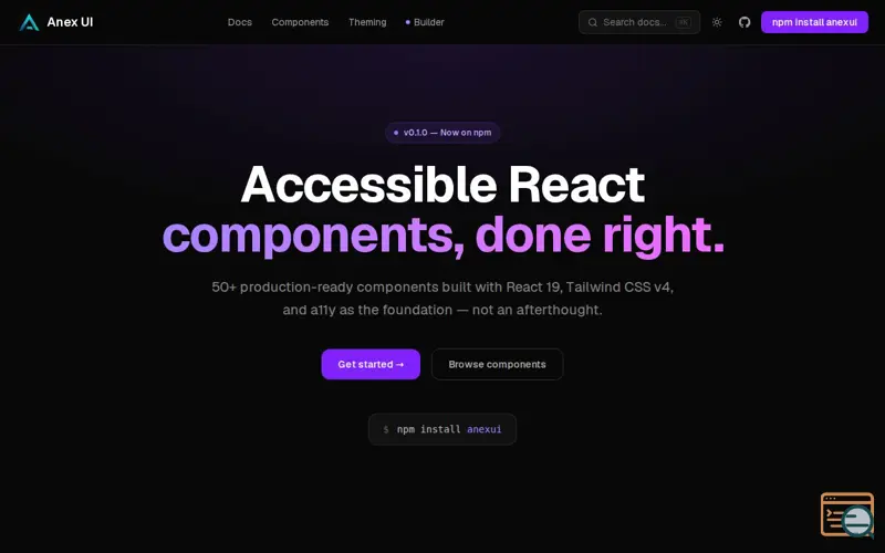 Screenshot of Anex UI