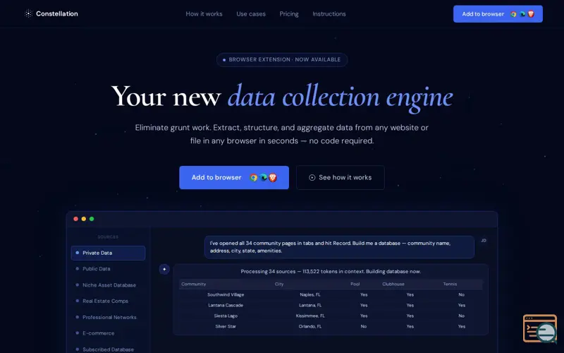 Screenshot of Constellation AI