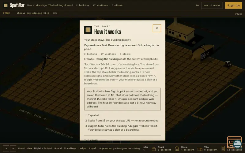 Screenshot of SpotWar
