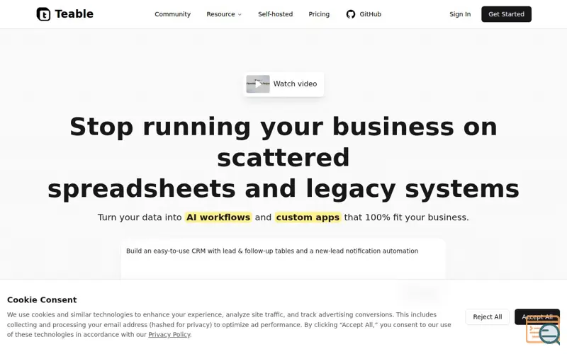 Screenshot of Teable 3.0
