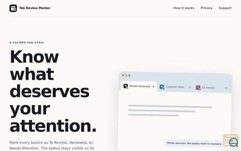 Screenshot of Tab Review Marker
