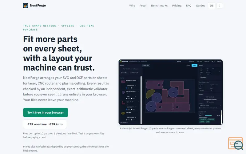 Screenshot of NestForge