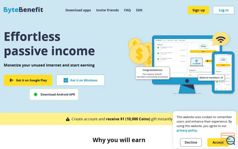 Screenshot of Earn passive income effortlessly