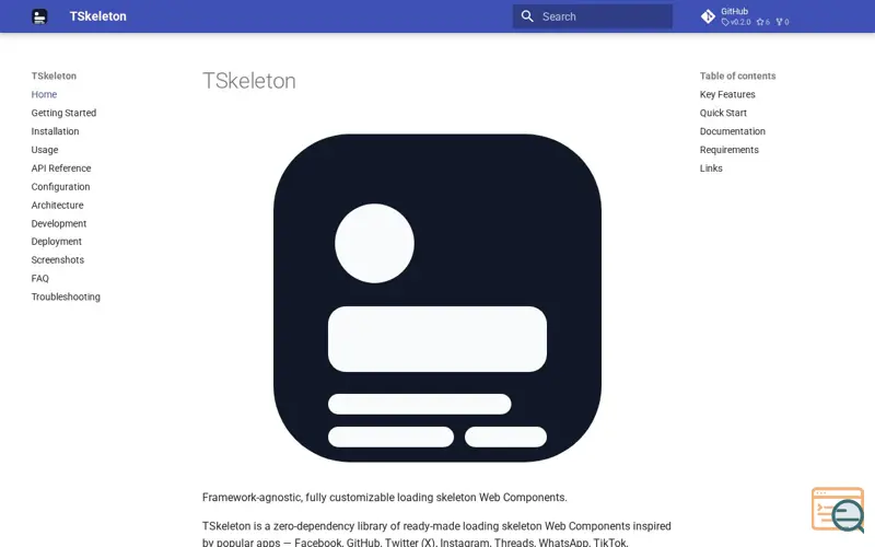 Screenshot of TSkeleton