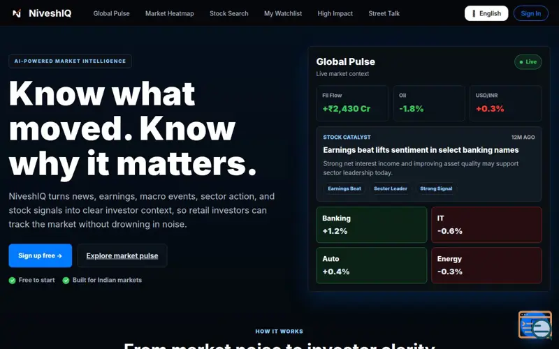 Screenshot of NiveshIQ