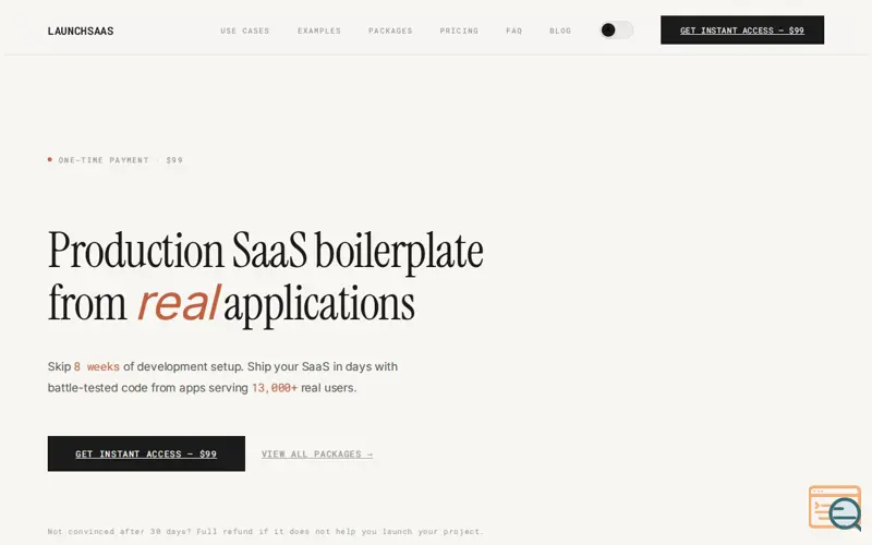 Screenshot of LaunchSaaS