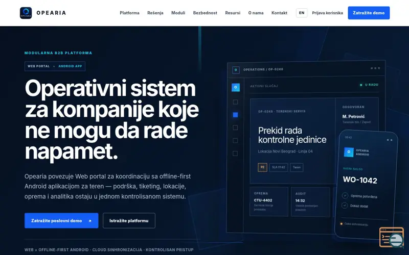 Screenshot of Opearia