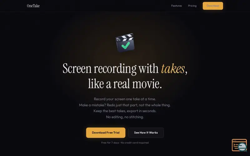 Screenshot of OneTake