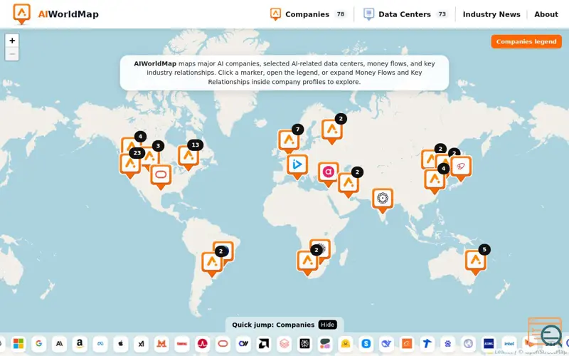 Screenshot of AIWorldMap