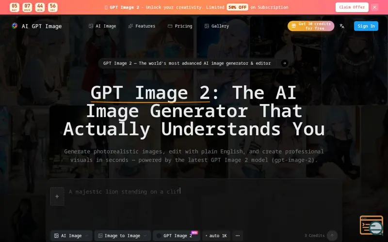Screenshot of GPT Image 2 AI Image Generator