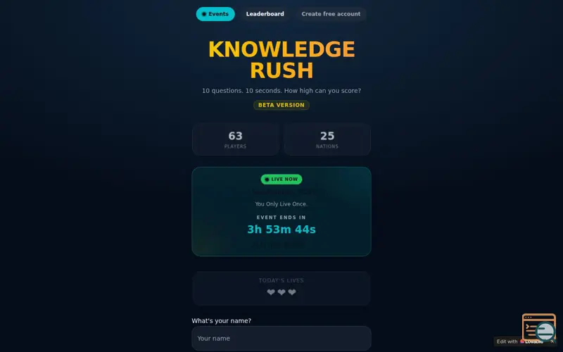 Screenshot of Knowledge Rush
