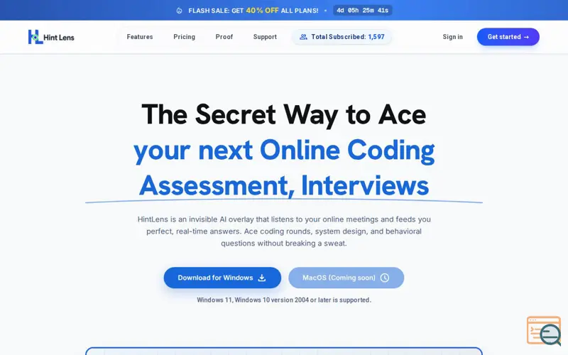 Screenshot of HintLens