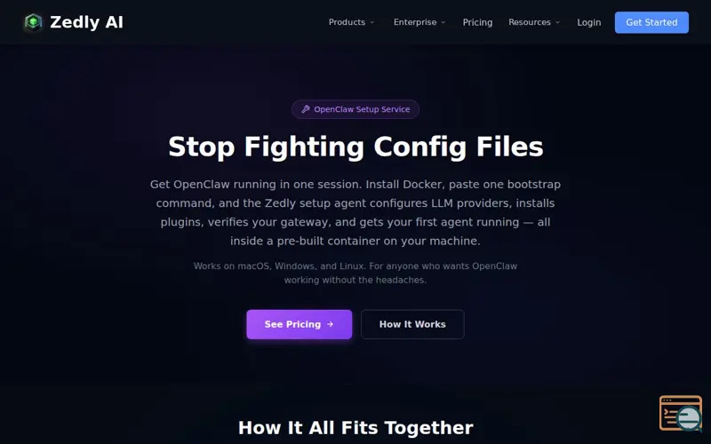 Screenshot of Zedly AI - Setup and Shield for OpenClaw