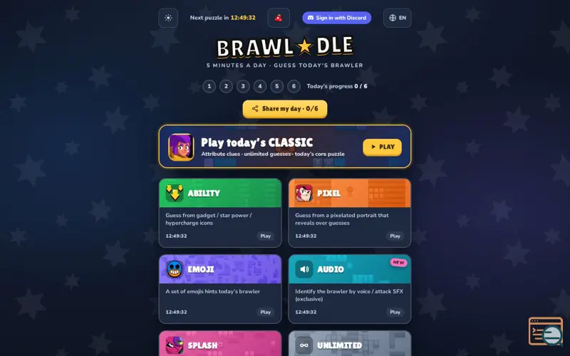 Screenshot of Brawldle