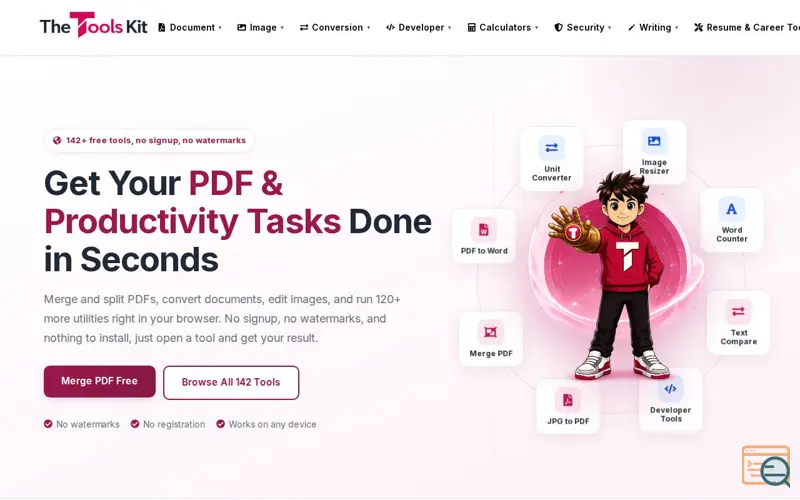 Screenshot of The Tools Kit