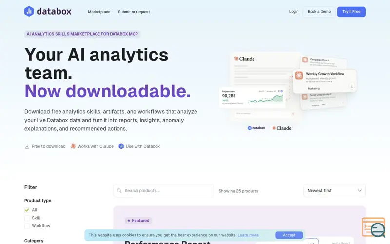 Screenshot of Skills Marketplace by Databox