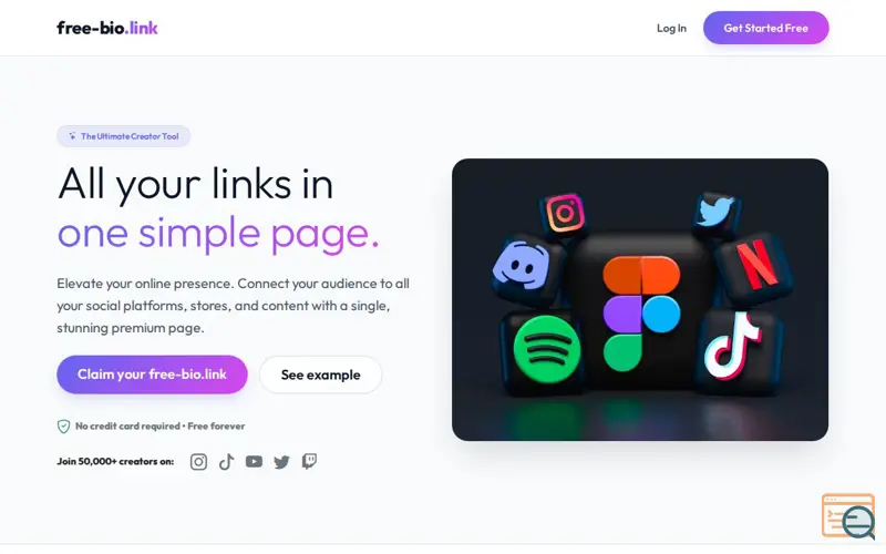 Screenshot of The Best Free Link in Bio Tool