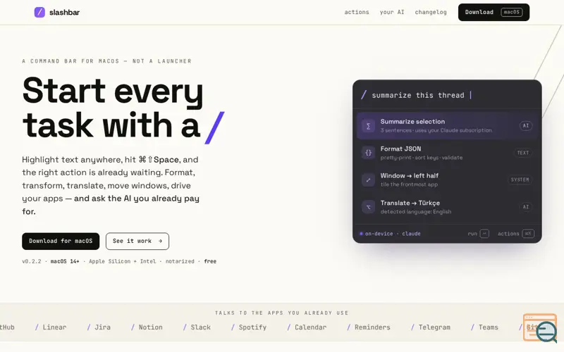 Screenshot of Slashbar