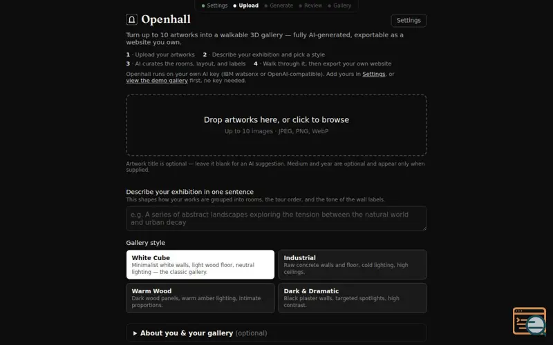 Screenshot of Openhall