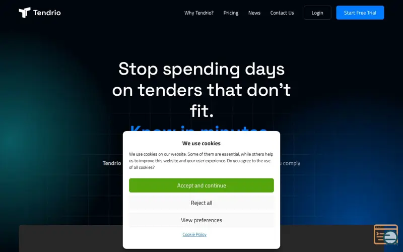 Screenshot of Tendrio