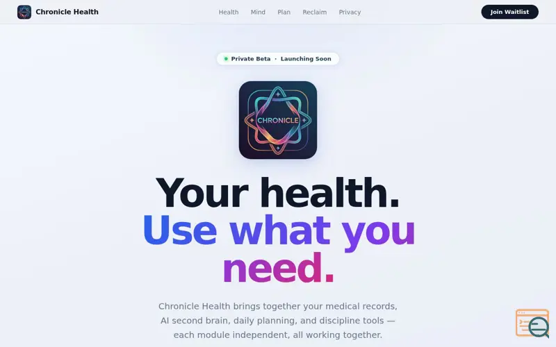 Screenshot of Chronicle Health