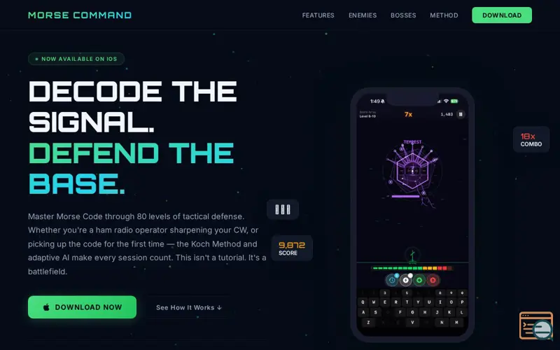 Screenshot of Morse Command