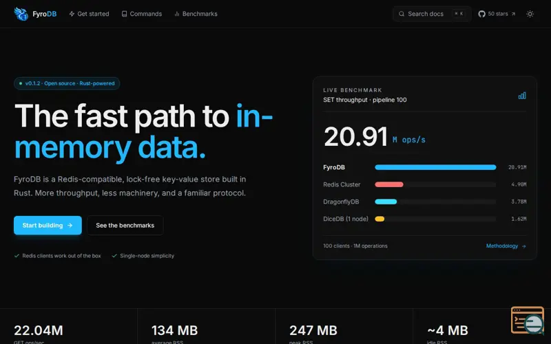 Screenshot of FyroDB